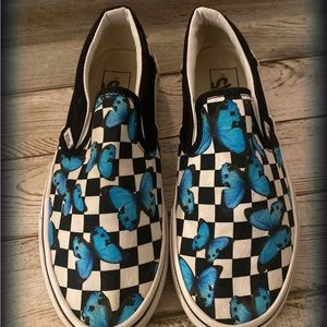 Vans Butterfly Checkered Slip On Sneakers 🦋